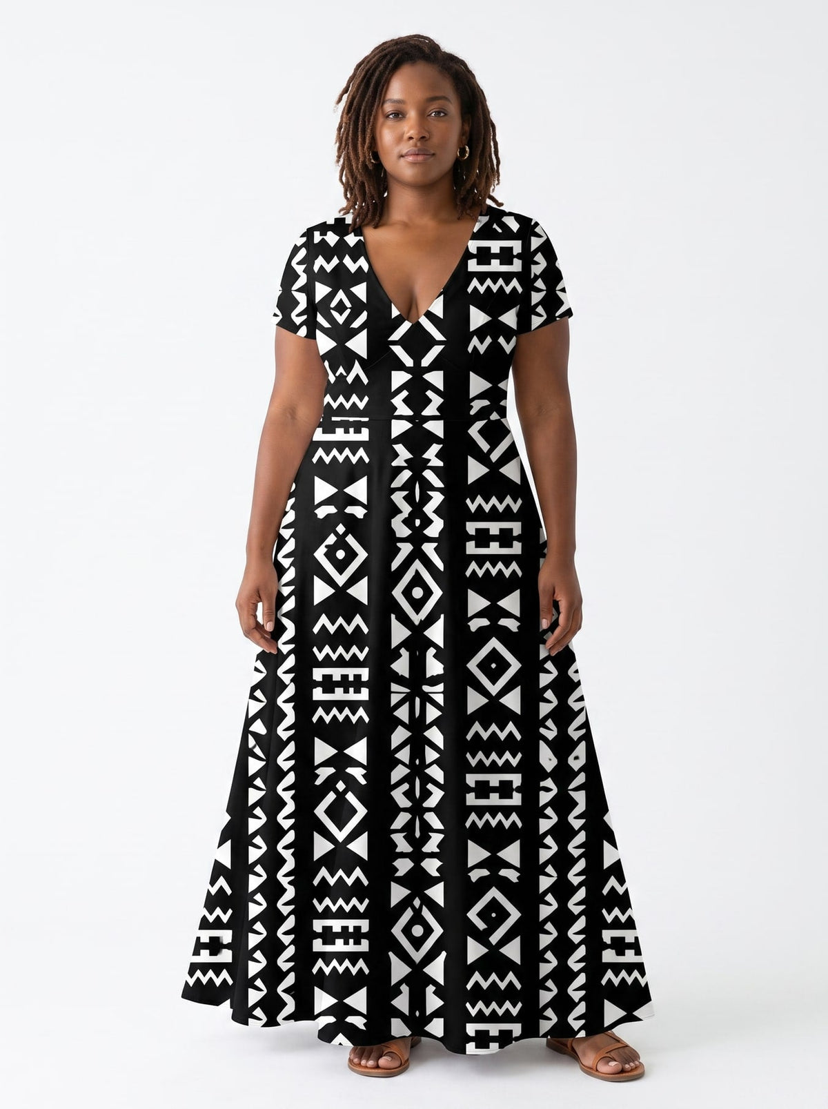 'Kuba' Short Sleeve Maxi Dress