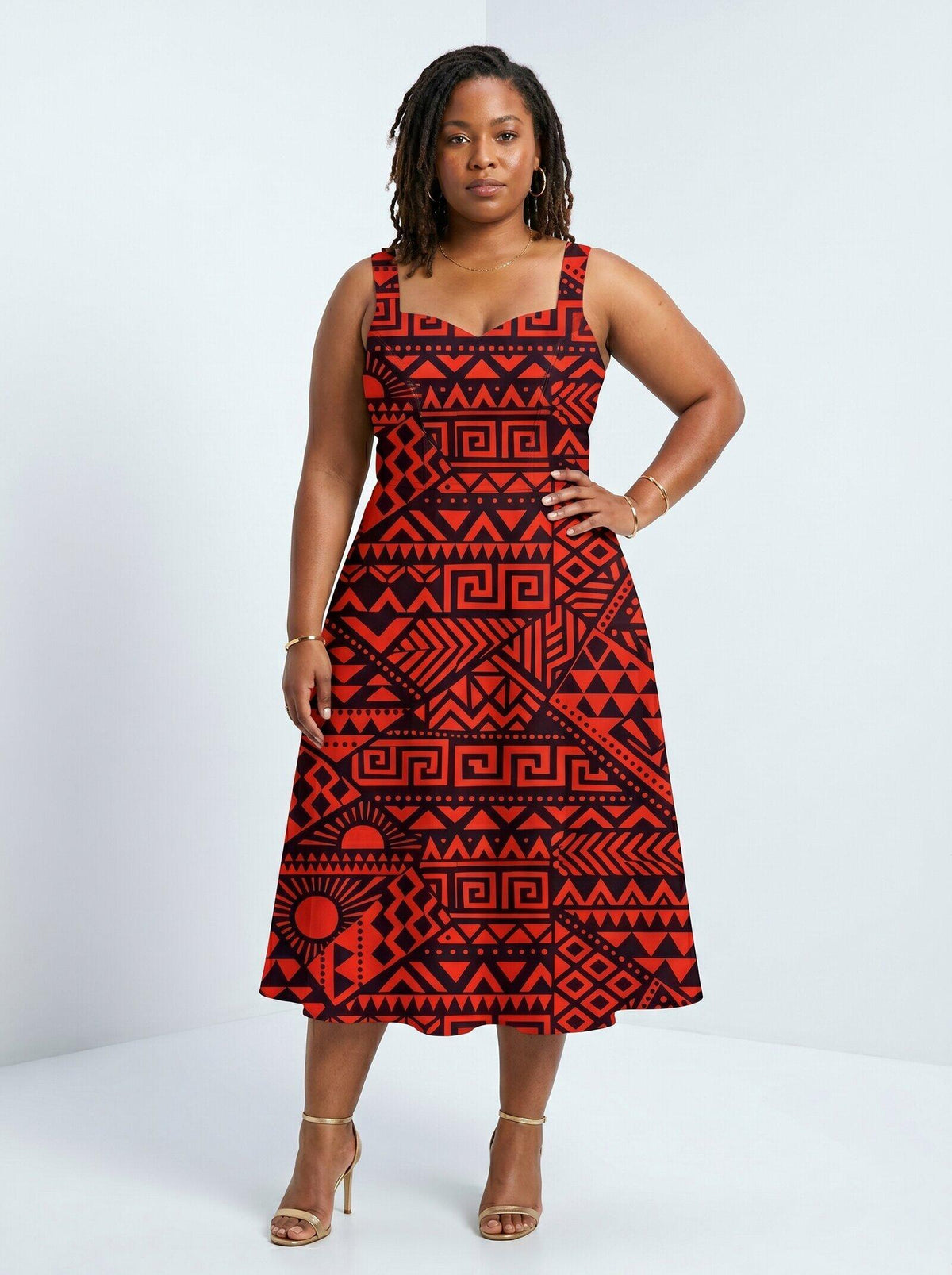 'Shaka' Burgundy Cotton Corset Dress