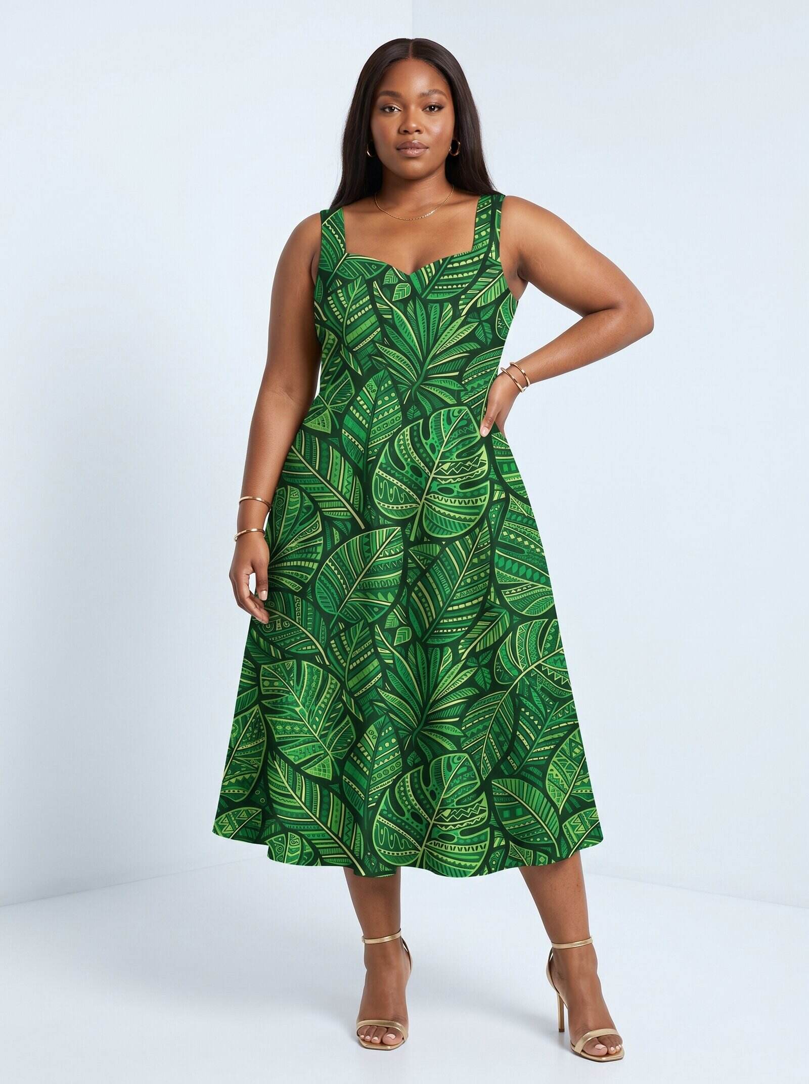 'Asili' Emerald Cotton Corset Dress