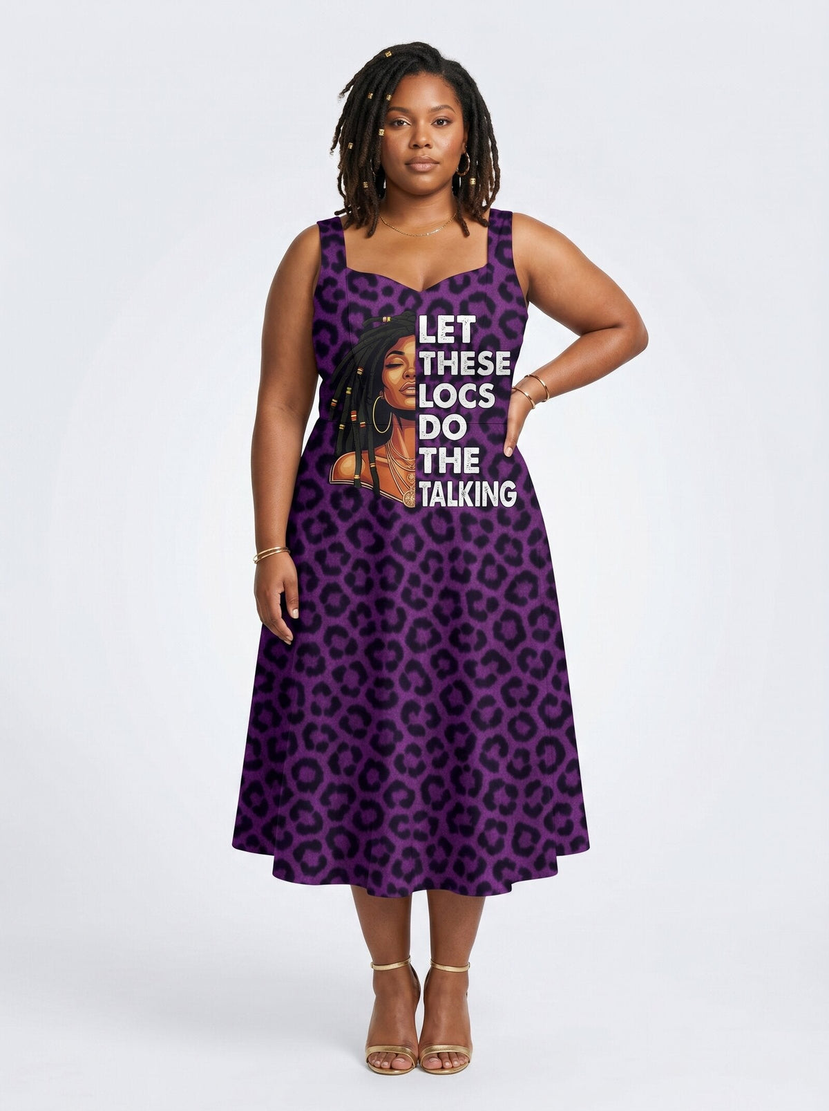 'Purple Leopard' Cotton Corset Dress