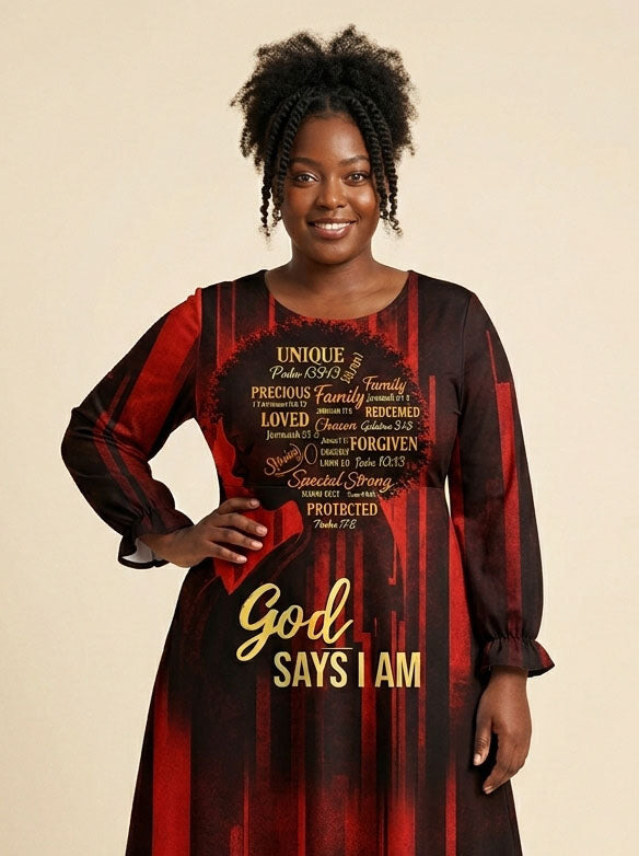 'Asante' Long Sleeve Maxi Dress