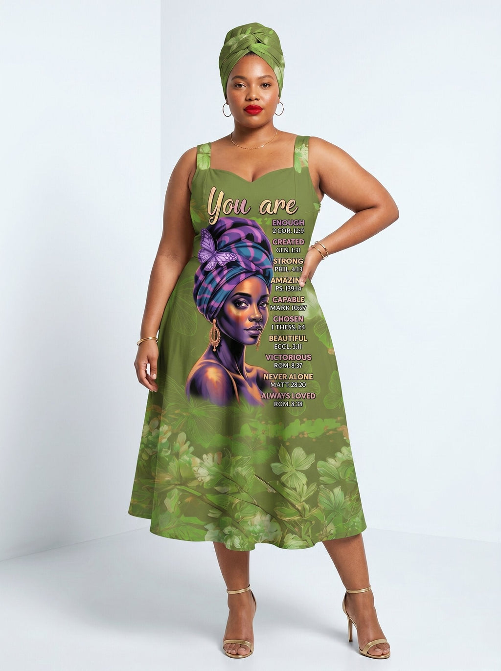 'Green Orchid' Cotton Corset Dress