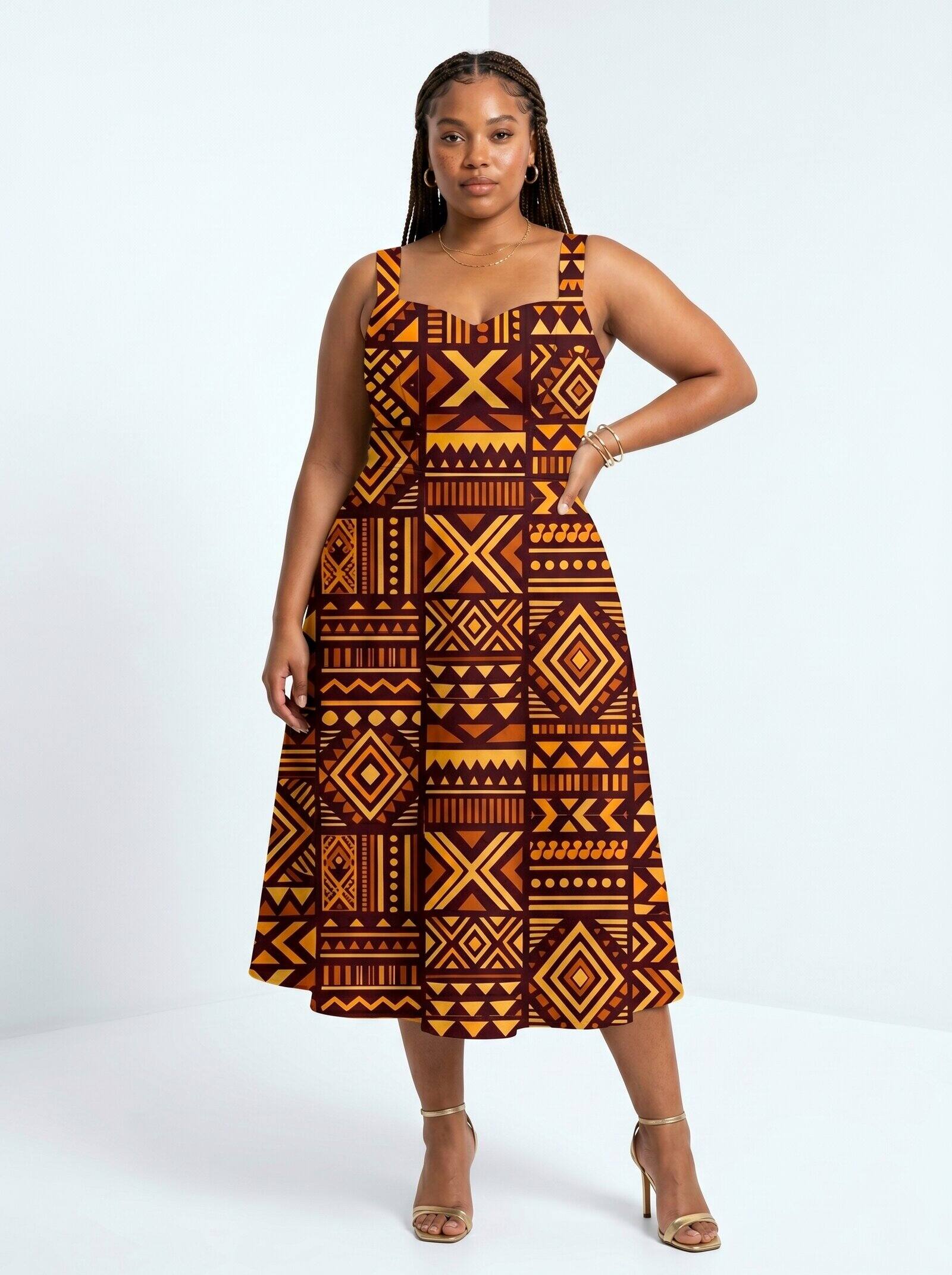 Mudcloth Cotton Corset Dress