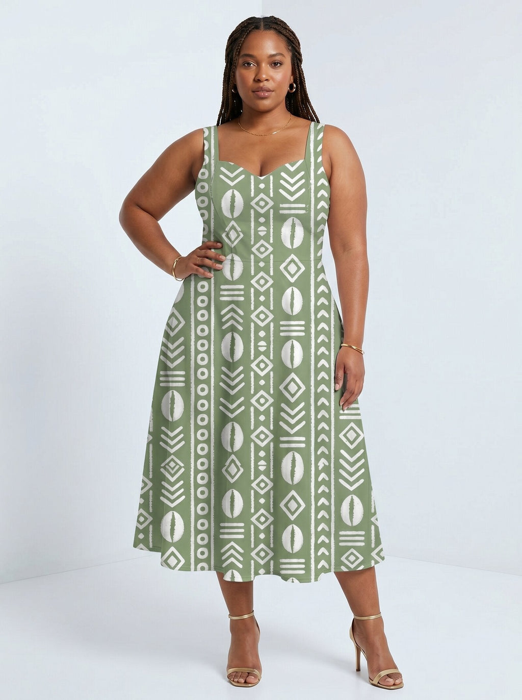 Oshun Verde Cotton Corset Dress