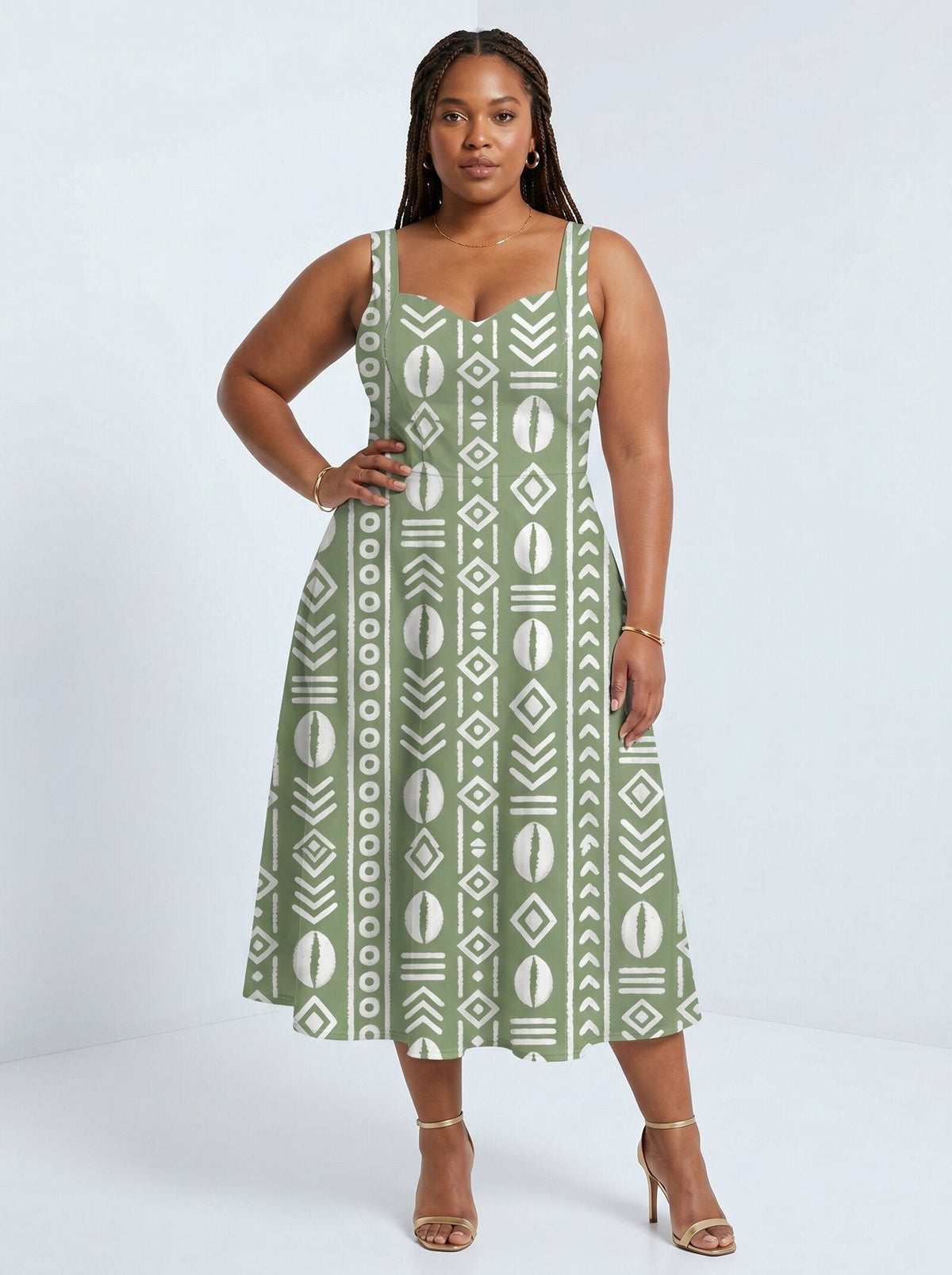 Oshun Verde Cotton Corset Dress