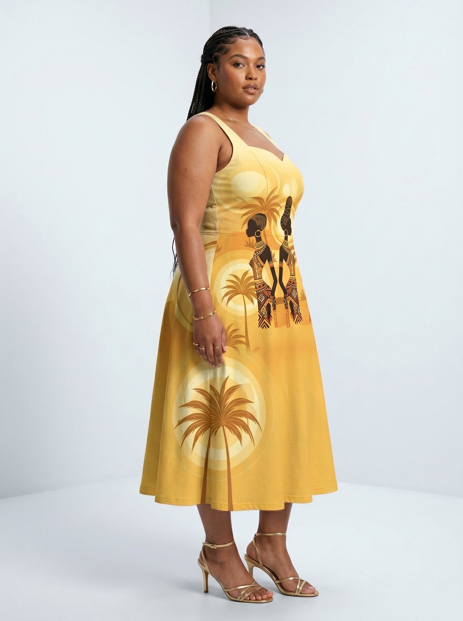 Ancestral Flame Cotton Corset Dress