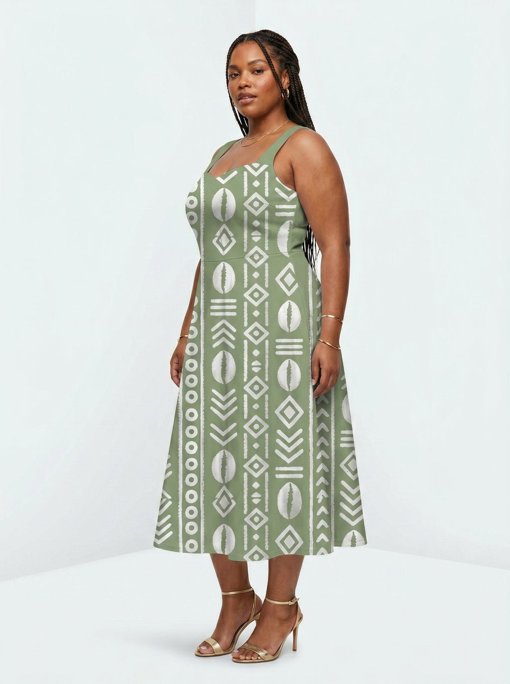 Oshun Verde Cotton Corset Dress