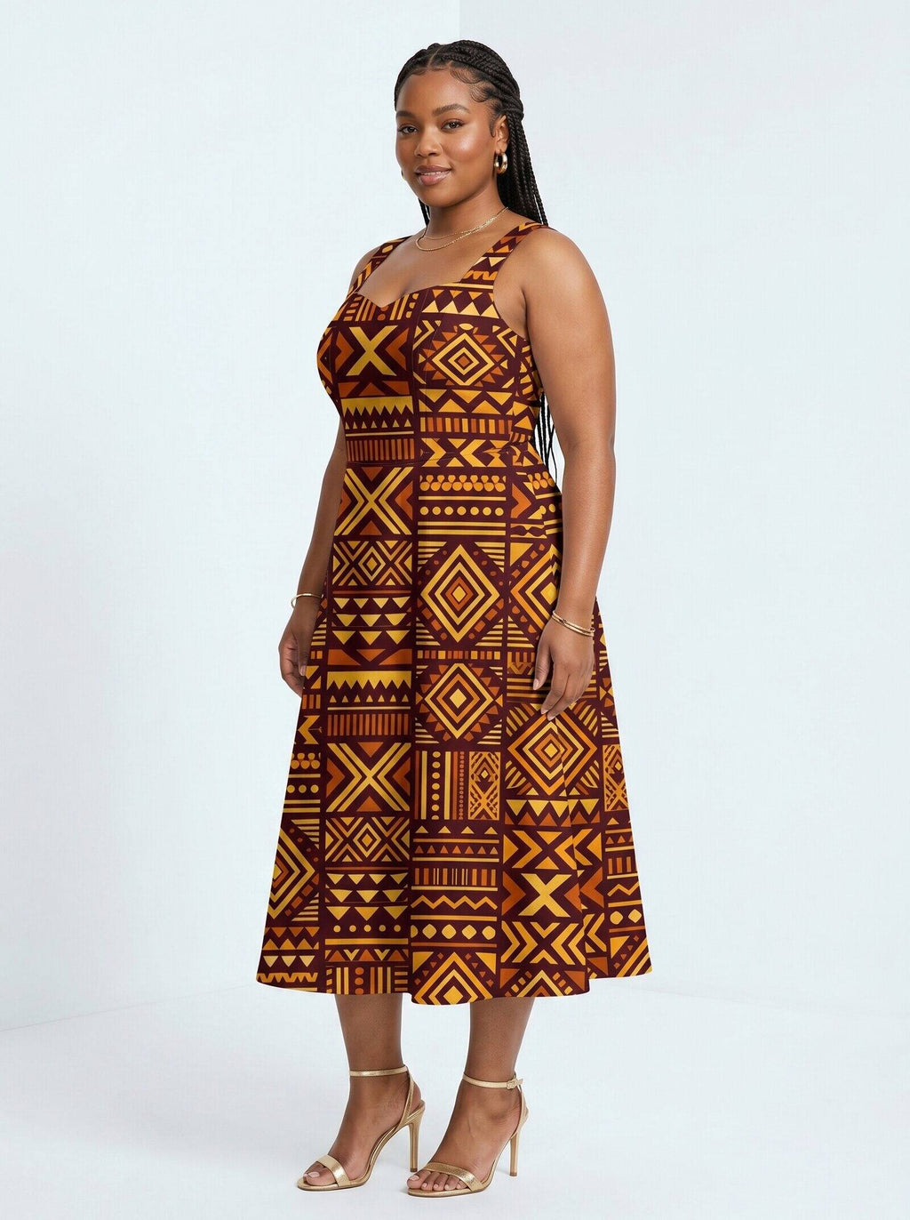 Mudcloth Cotton Corset Dress