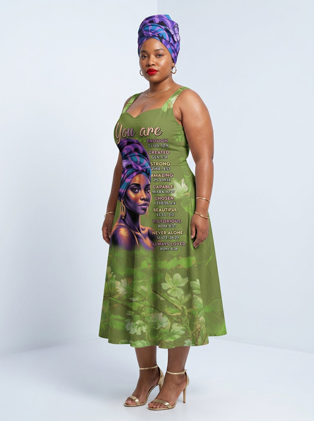 'Green Orchid' Cotton Corset Dress