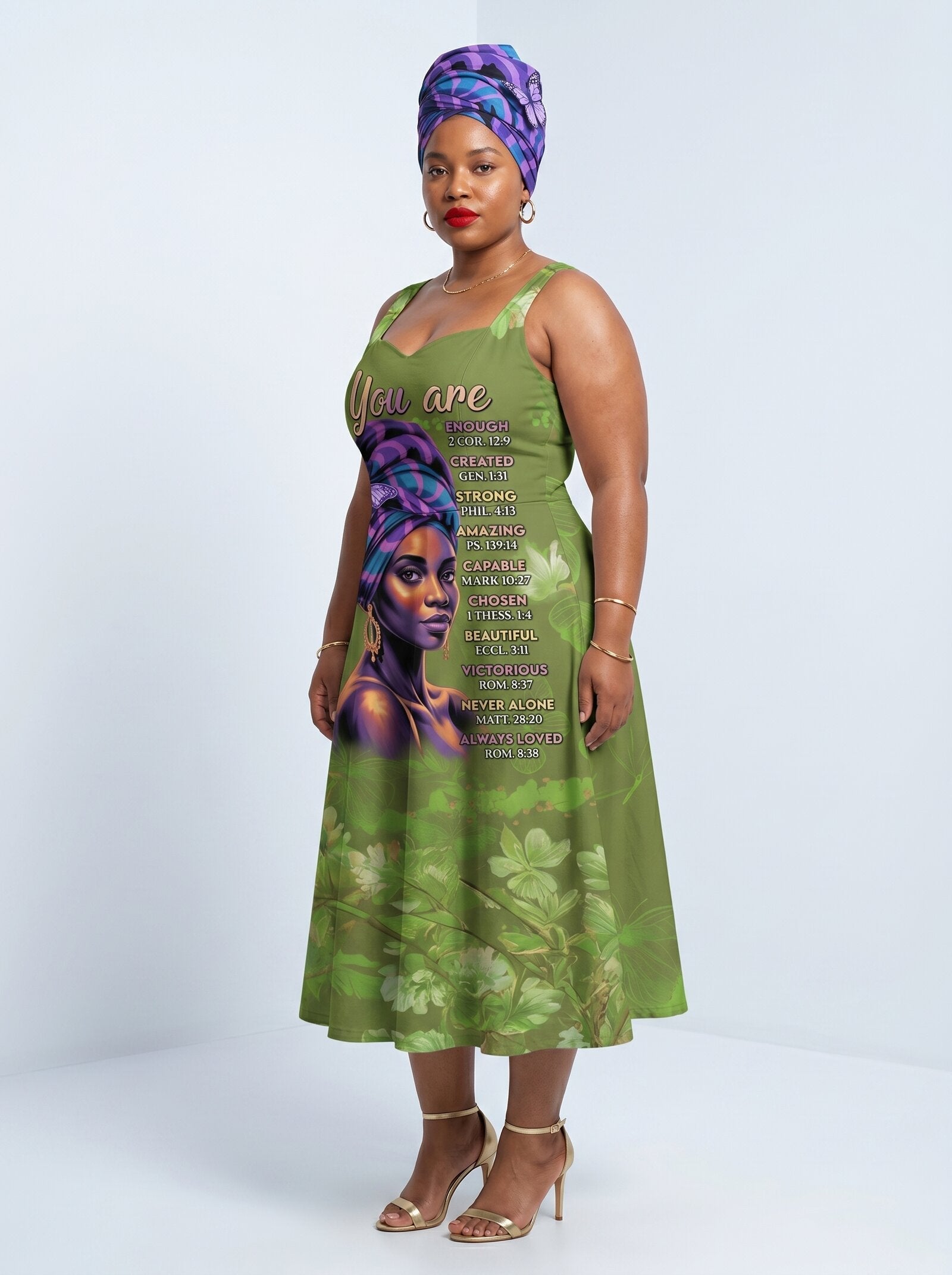 'Green Orchid' Cotton Corset Dress