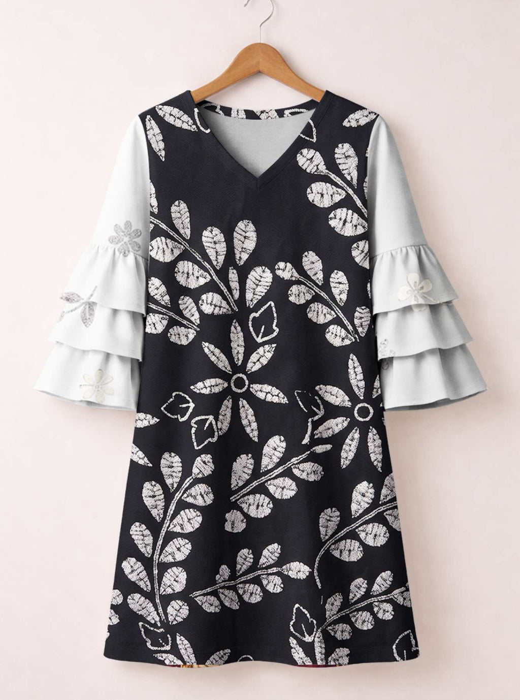'Kivuli' Stacked Ruffle Sleeve Dress