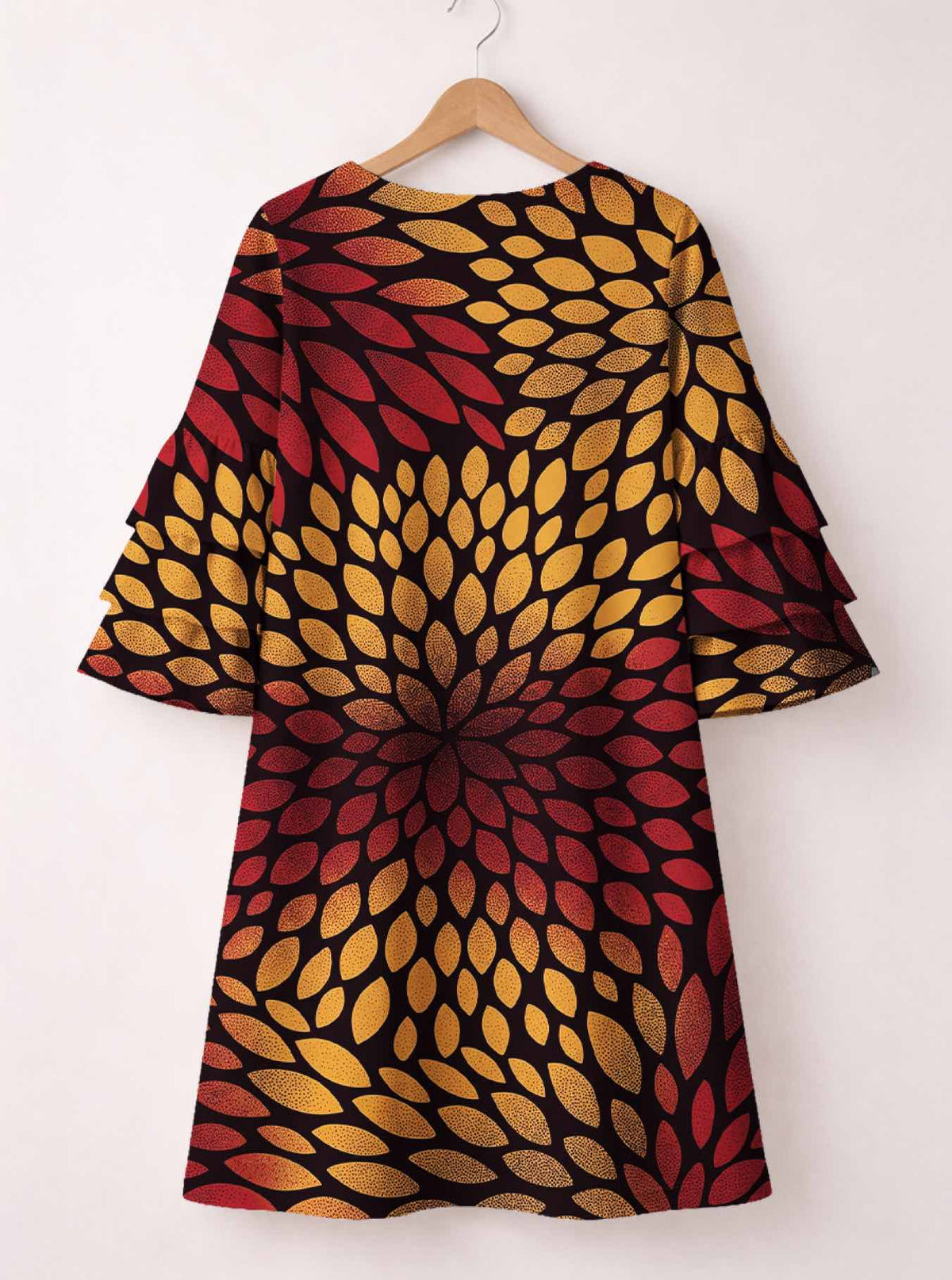 'Mavuno' Stacked Ruffle Sleeve Dress