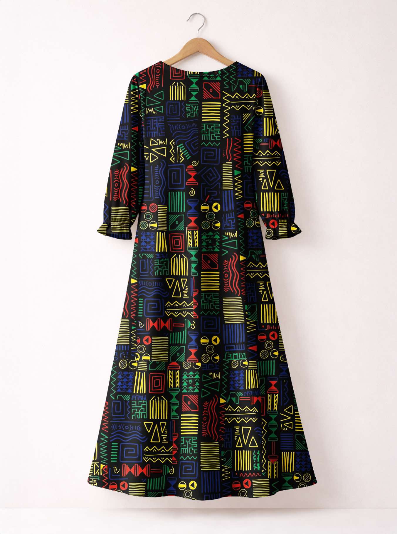'Michoro' Long Sleeve Maxi Dress