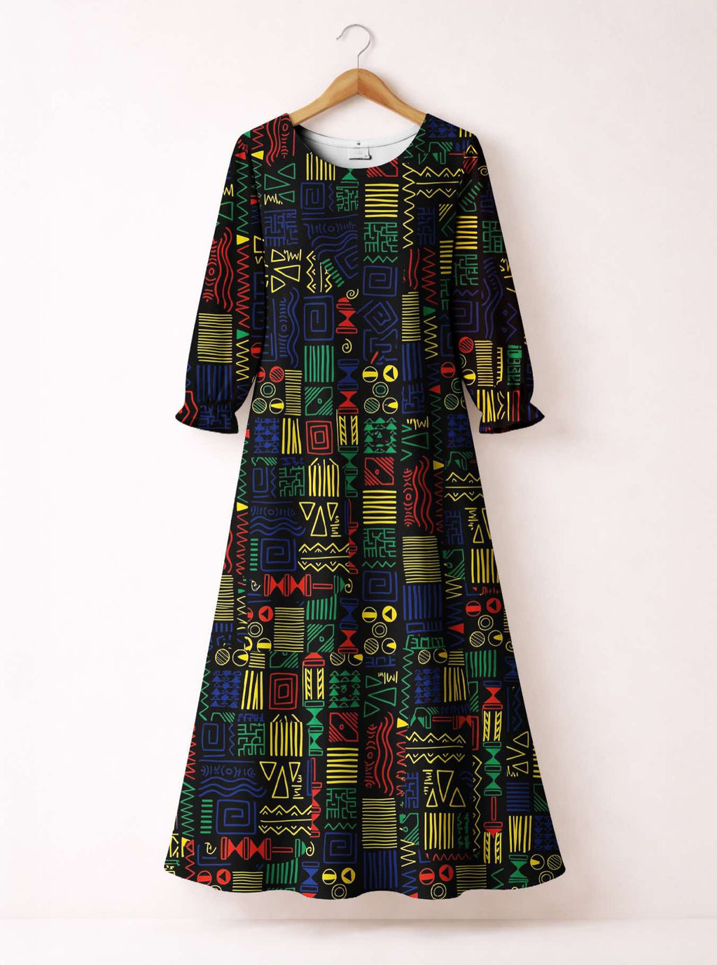 'Michoro' Long Sleeve Maxi Dress