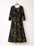 'Michoro' Long Sleeve Maxi Dress