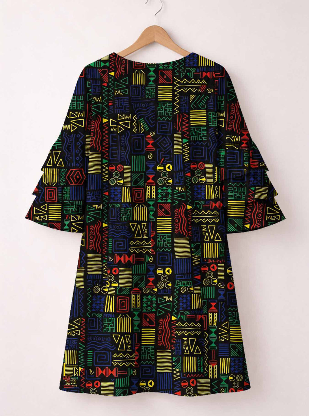 'Michoro' Stacked Ruffle Sleeve Dress