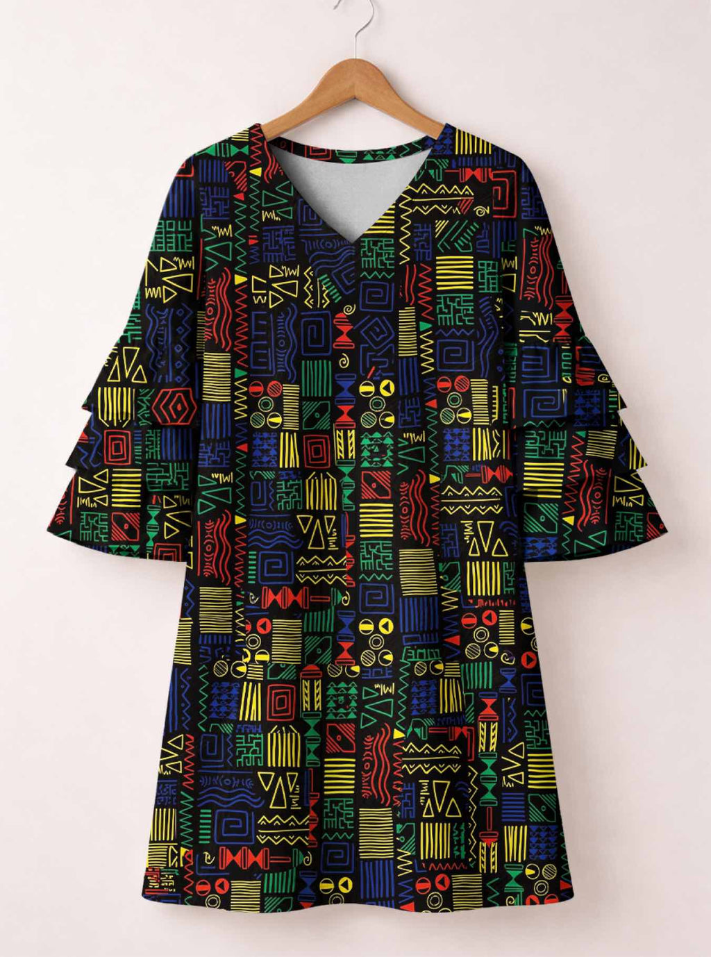 'Michoro' Stacked Ruffle Sleeve Dress