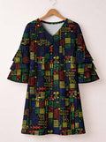 'Michoro' Stacked Ruffle Sleeve Dress