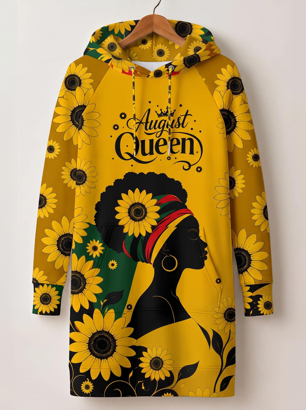 'August Queen Sunflower' Hoodie Dress
