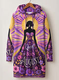 'August Queen Purple Bloom' Hoodie Dress