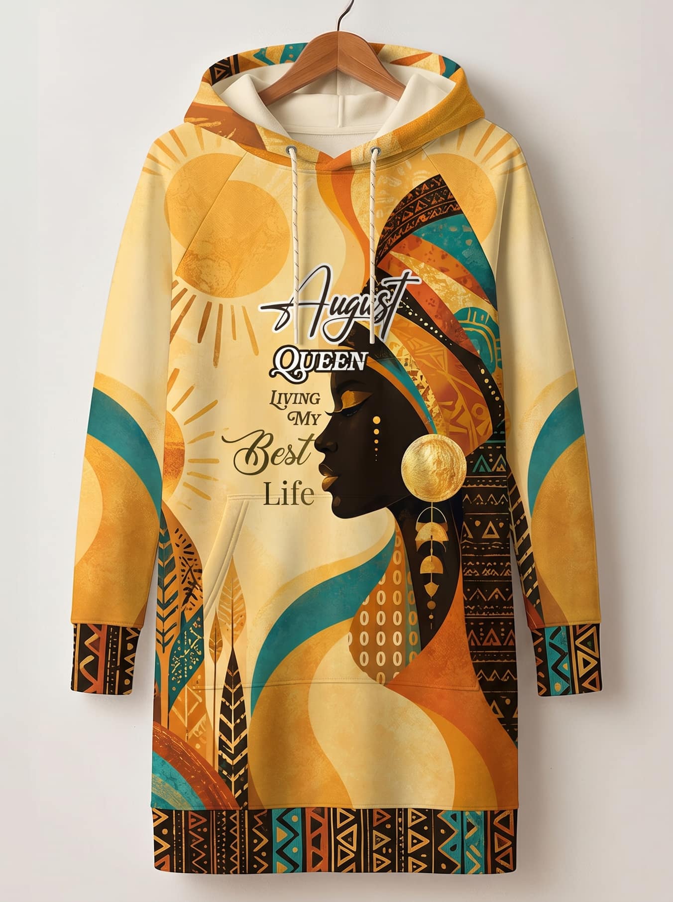 'August Queen Best Life' Hoodie Dress