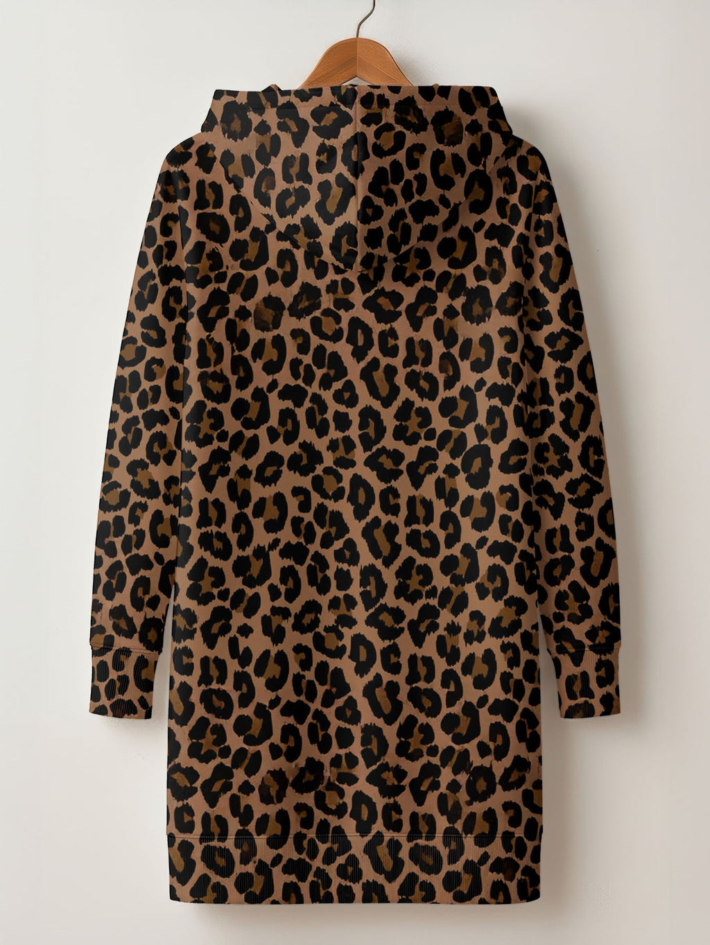 'Unstoppable' Brown Leopard Hoodie Dress