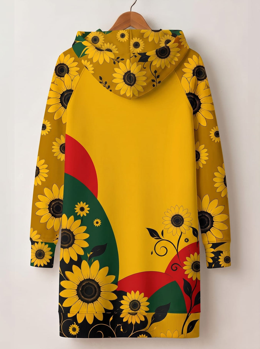 'August Queen Sunflower' Hoodie Dress