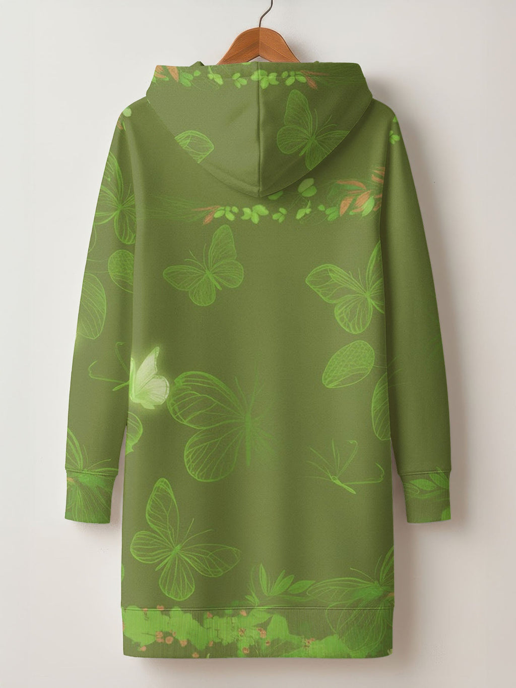 Green Orchid Hoodie Dress