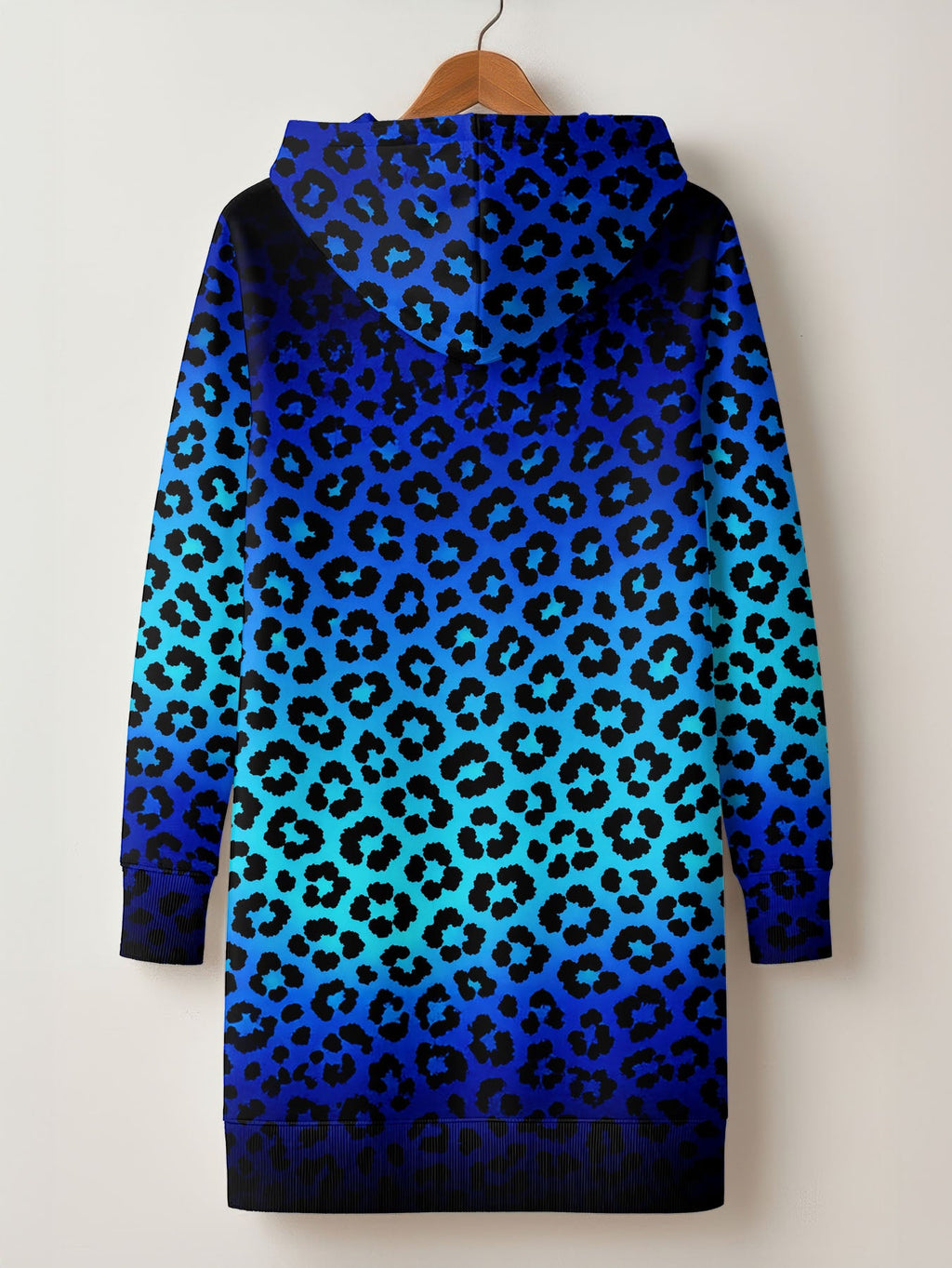 'Unstoppable' Sapphire Leopard Hoodie Dress