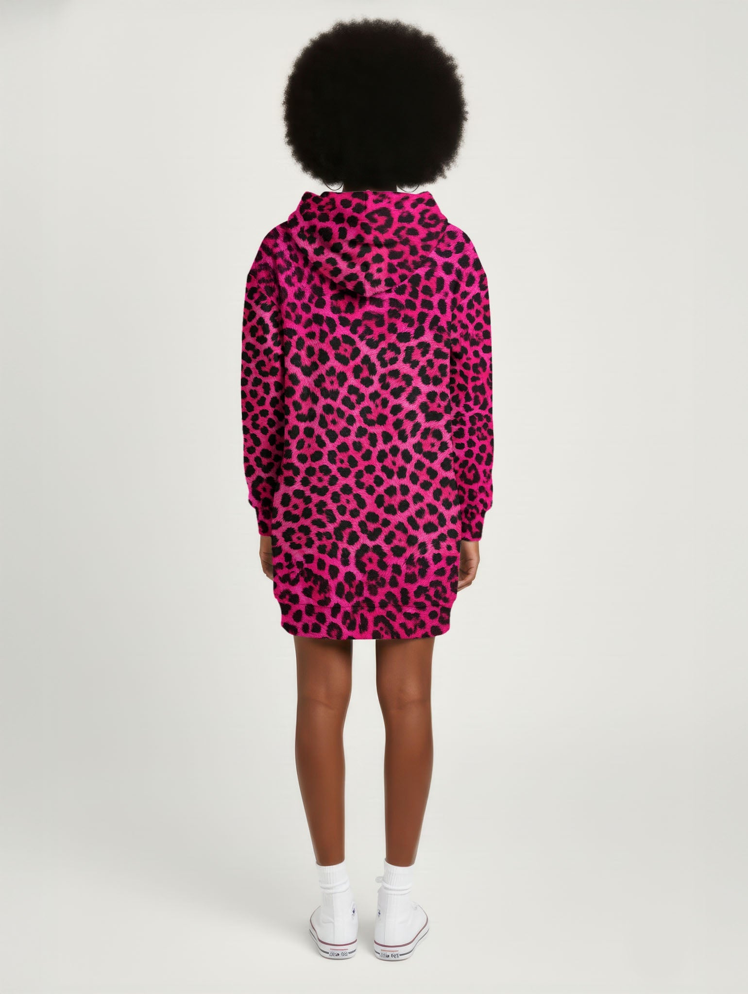 'Unstoppable' Pink Leopard Hoodie Dress