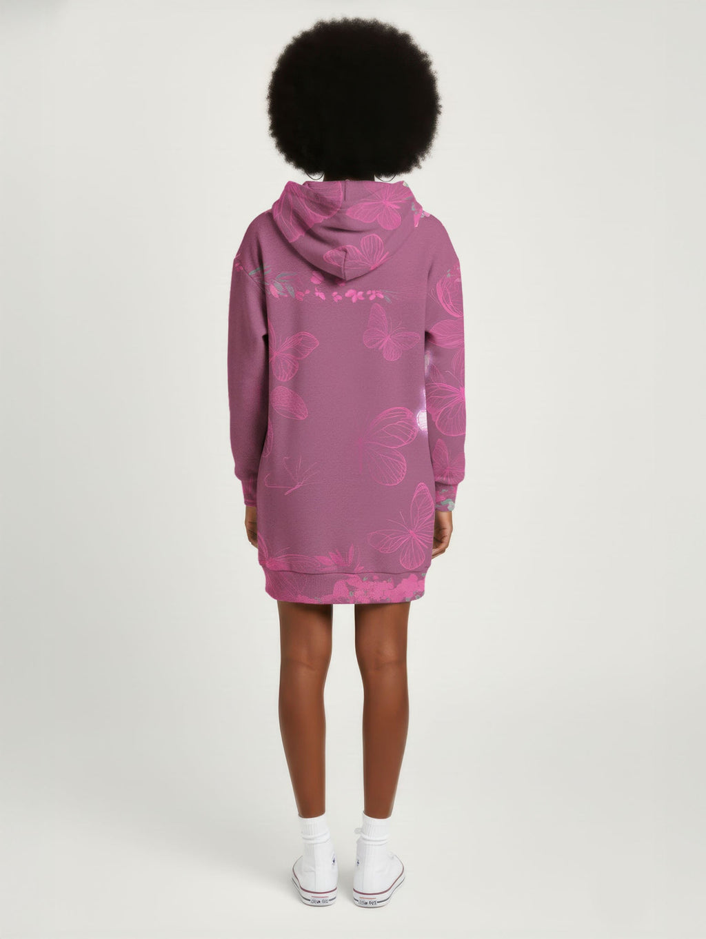 'Imani' Wild Rose Hoodie Dress