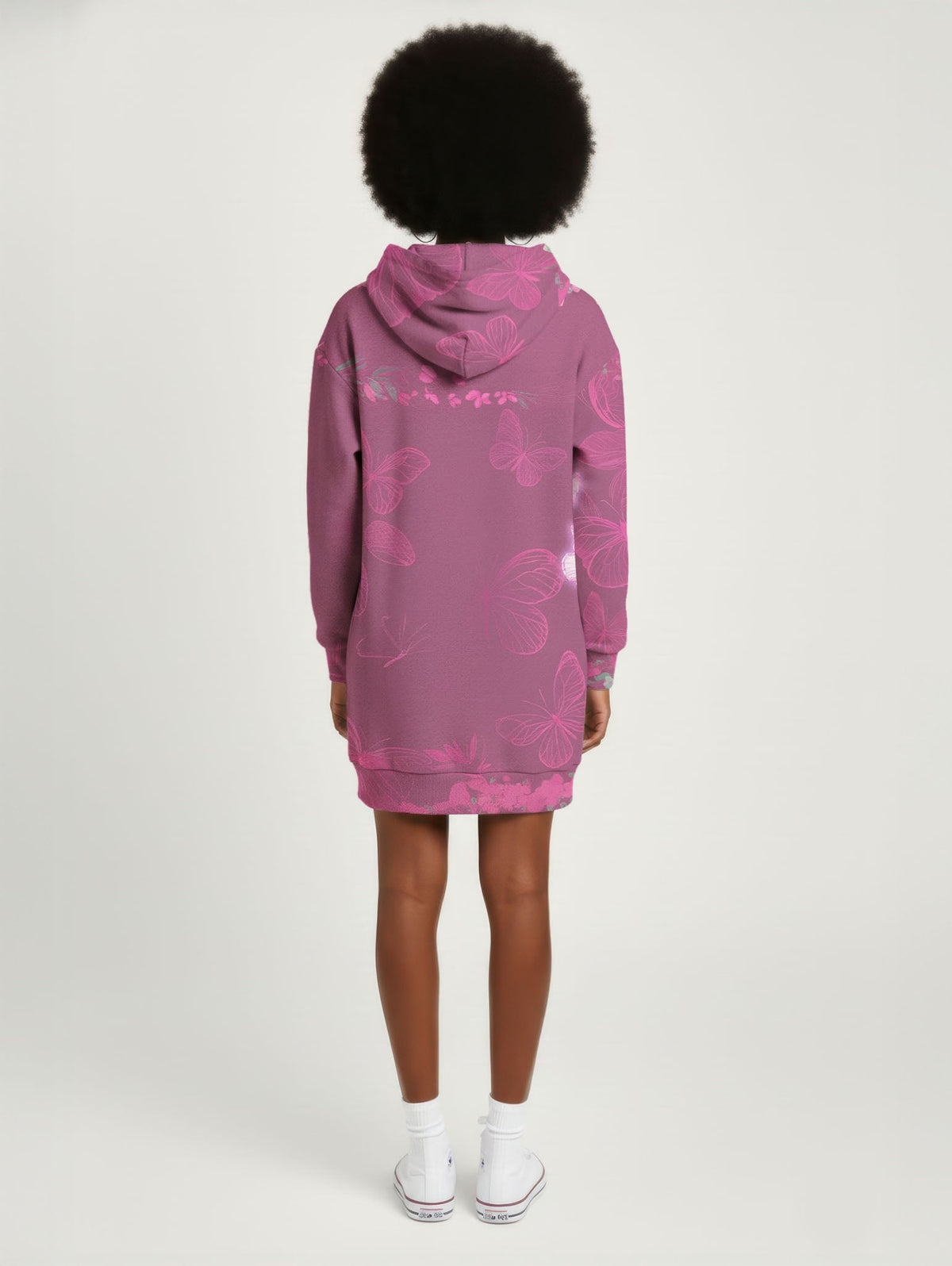 'Imani' Wild Rose Hoodie Dress