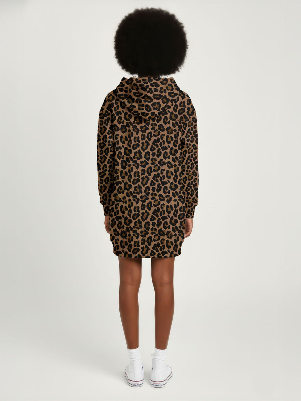 'Unstoppable' Brown Leopard Hoodie Dress