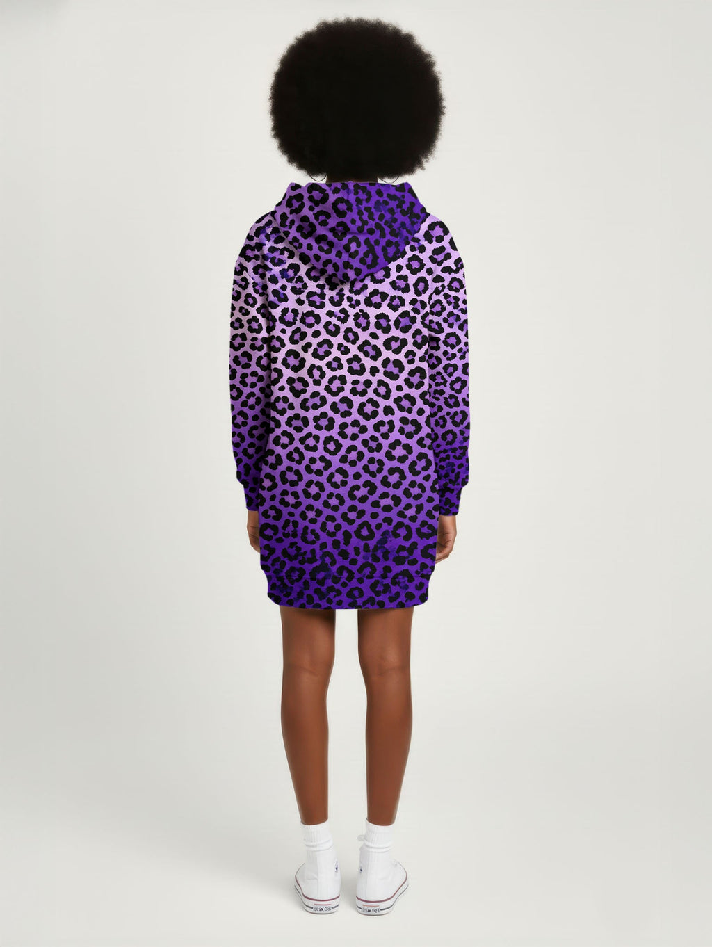 'Unstoppable' Amethyst Leopard Hoodie Dress