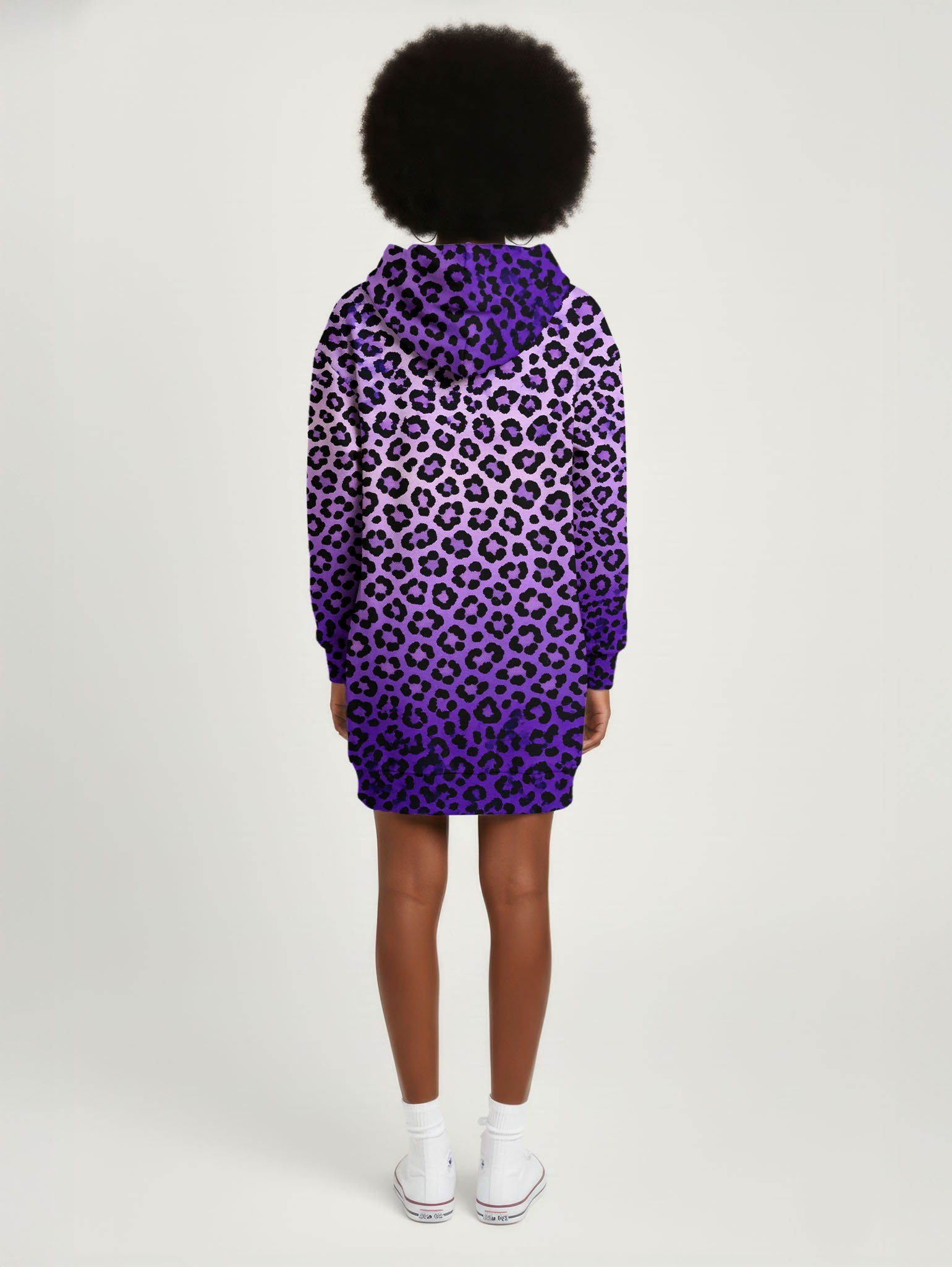 'Unstoppable' Amethyst Leopard Hoodie Dress