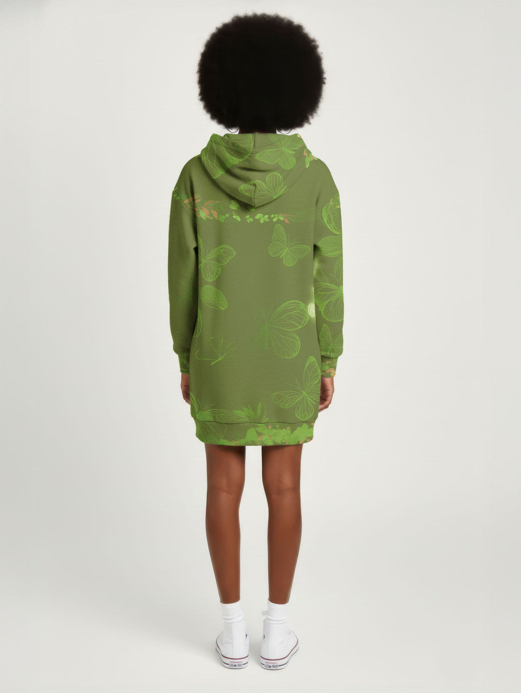 Green Orchid Hoodie Dress