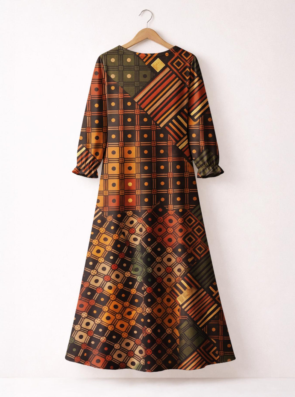 'Mkeka' Long Sleeve Maxi Dress