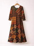 'Mkeka' Long Sleeve Maxi Dress