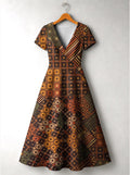 'Mkeka' Short Sleeve Maxi Dress