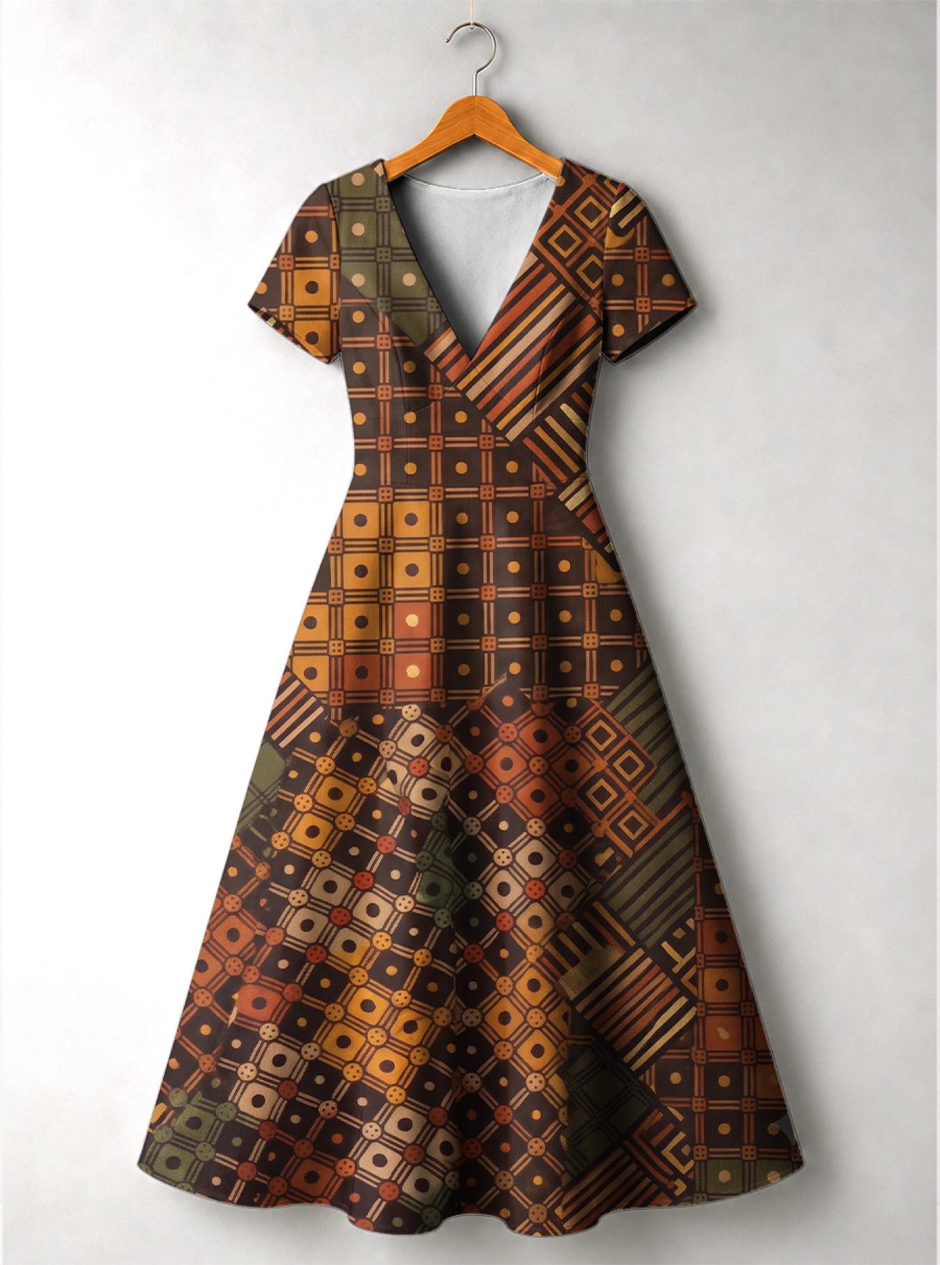 'Mkeka' Short Sleeve Maxi Dress