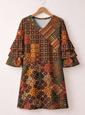 'Mkeka' Stacked Ruffle Sleeve Dress