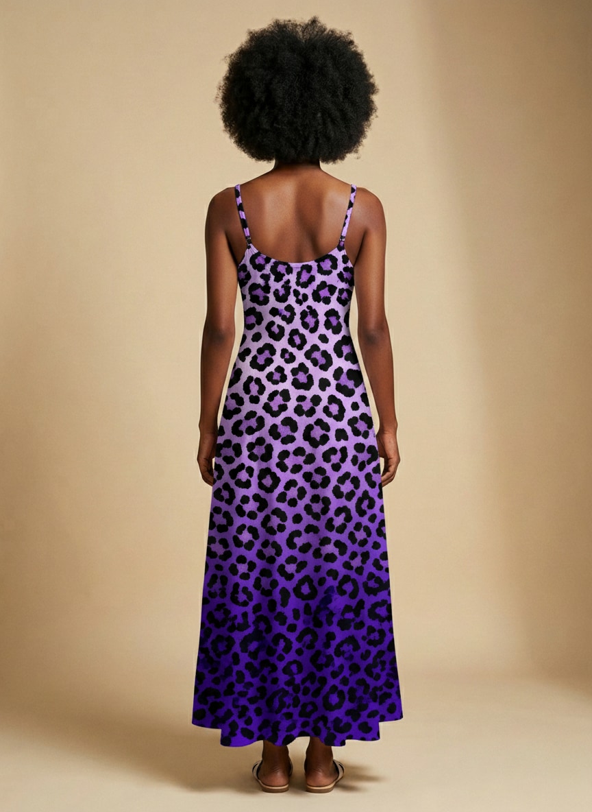 'Unstoppable' Amethyst Leopard Maxi Dress