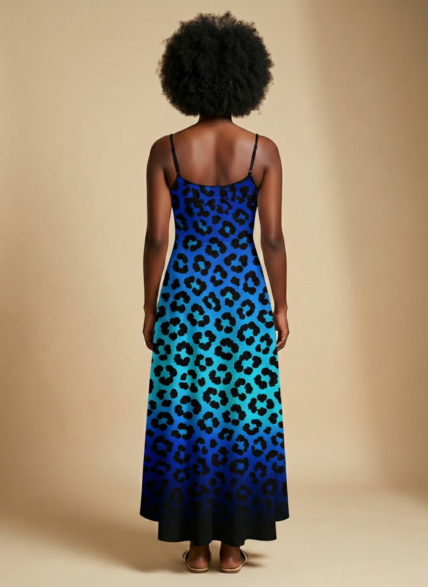 'Unstoppable' Sapphire Leopard Maxi Dress