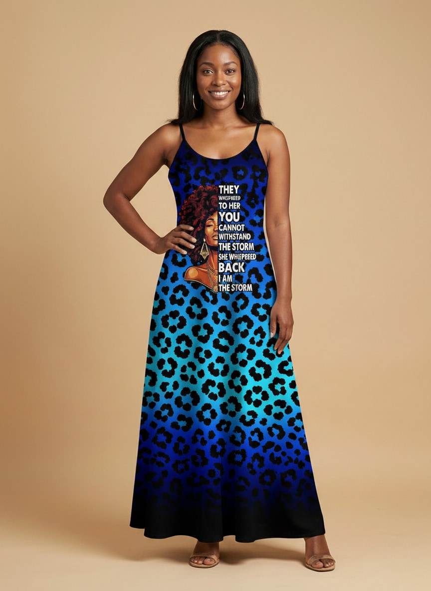 'Unstoppable' Sapphire Leopard Maxi Dress