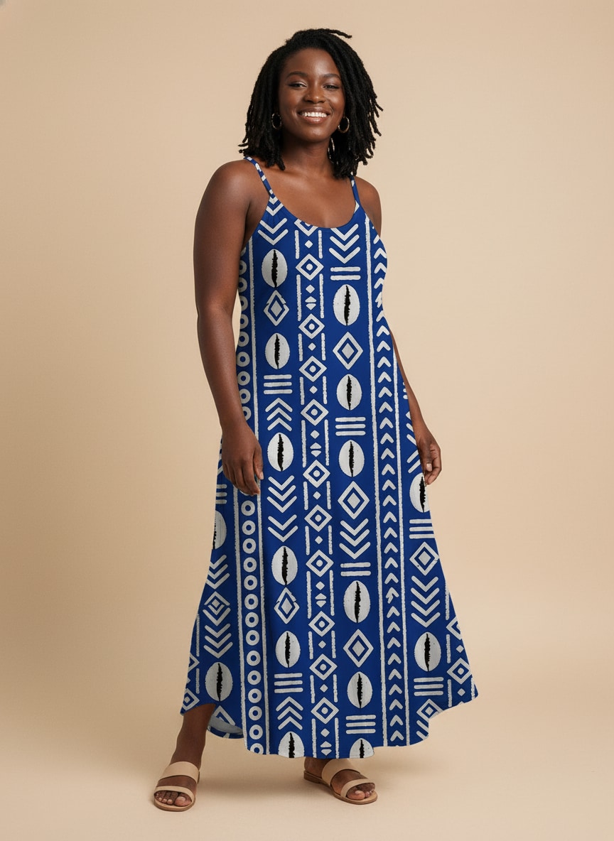 'Oshun' Royal Blue Maxi Dress