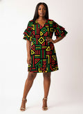 'Nairobi' Stacked Ruffle Sleeve Dress