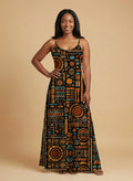 'Afrocentric Pattern Maxi Dress'