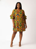 'Kumasi' Stacked Ruffle Sleeve Dress