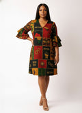 'Kumbuka' Stacked Ruffle Sleeve Dress