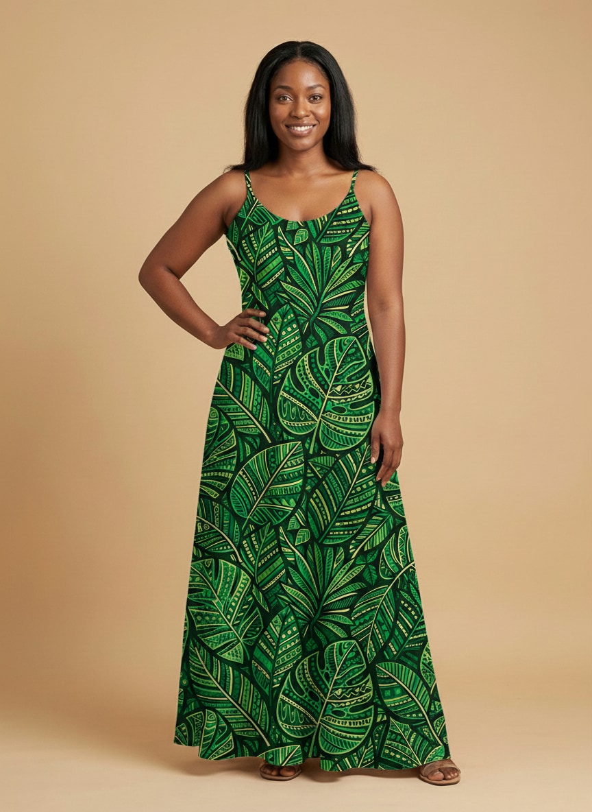 'Asili' Emerald Maxi Dress